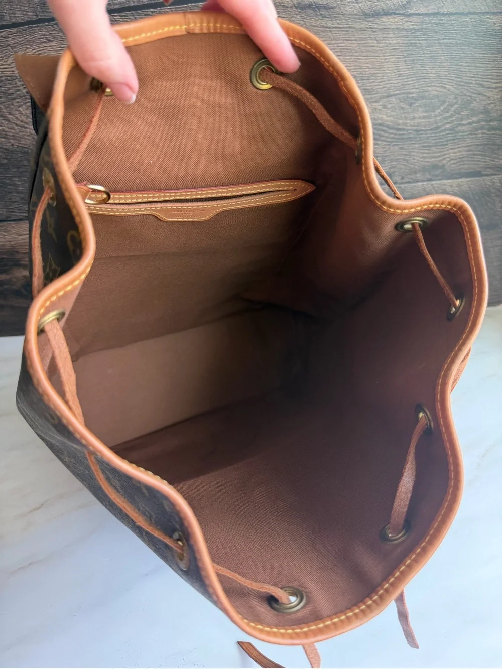 Authentic Louis Vuitton Montsouris GM Monogram Backpack Vintage Bag Tote